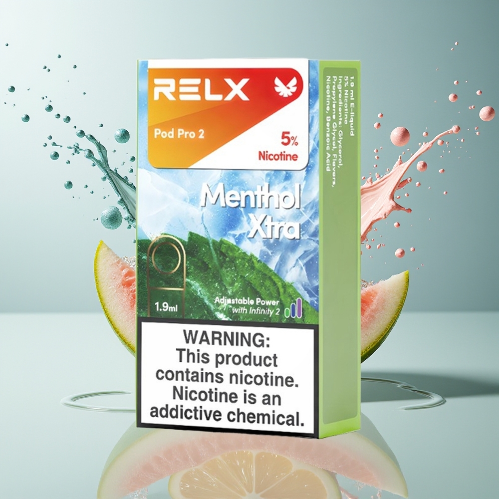 RELX Pod Pro 2 Dansk Engros med 3%/5% Nikotin, 600 puff, 1.9ml og Mentol Xtra