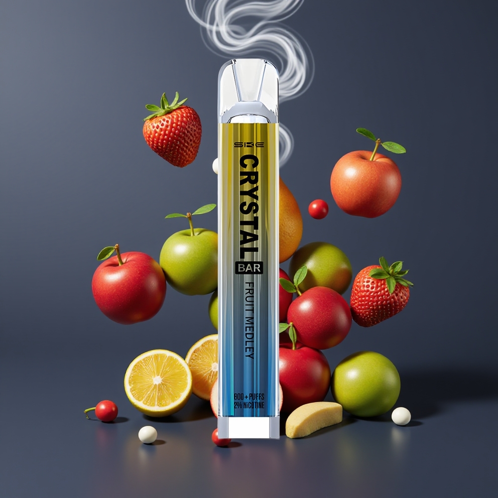 SKE Crystal BAR 600 Dansk Engros – Frugtblanding (0%/2% Nikotin, 500mAh, 600 Puffs)