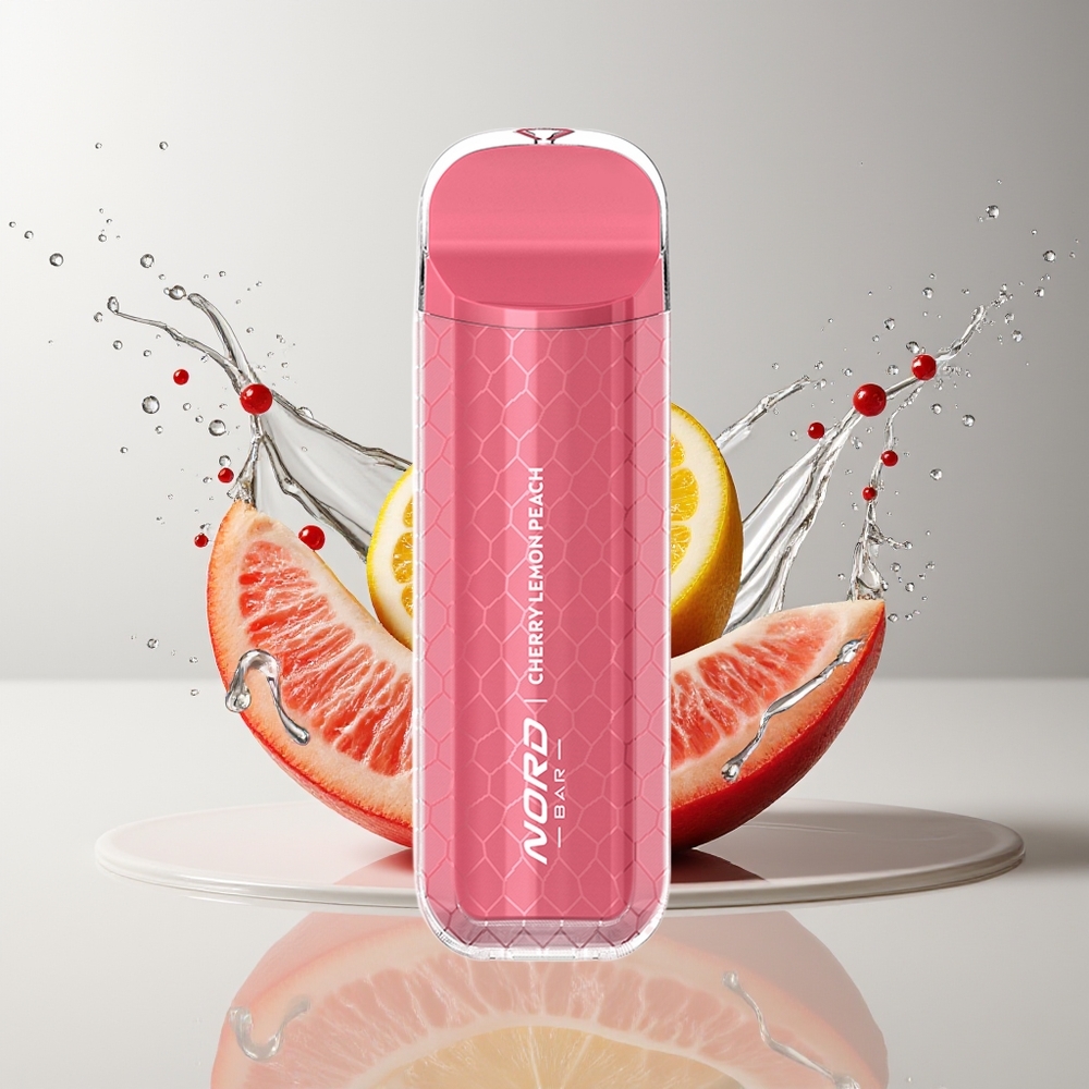 SMOK NORD BAR 4000 Puffs Engangs Vape Dansk Engros – 8,5ml E-Væske, 600mAh Batteri, Kirsebær Citron Fersken
