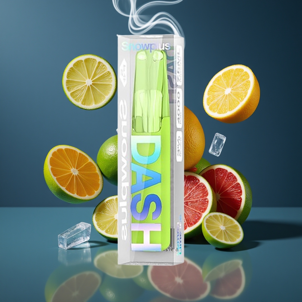 Snowplus Dash 4000 Puffs Engangsdevice Dansk Engros – Ceramic Atomizer, 530 mAh, 7.5 ml, Citron Lime Is