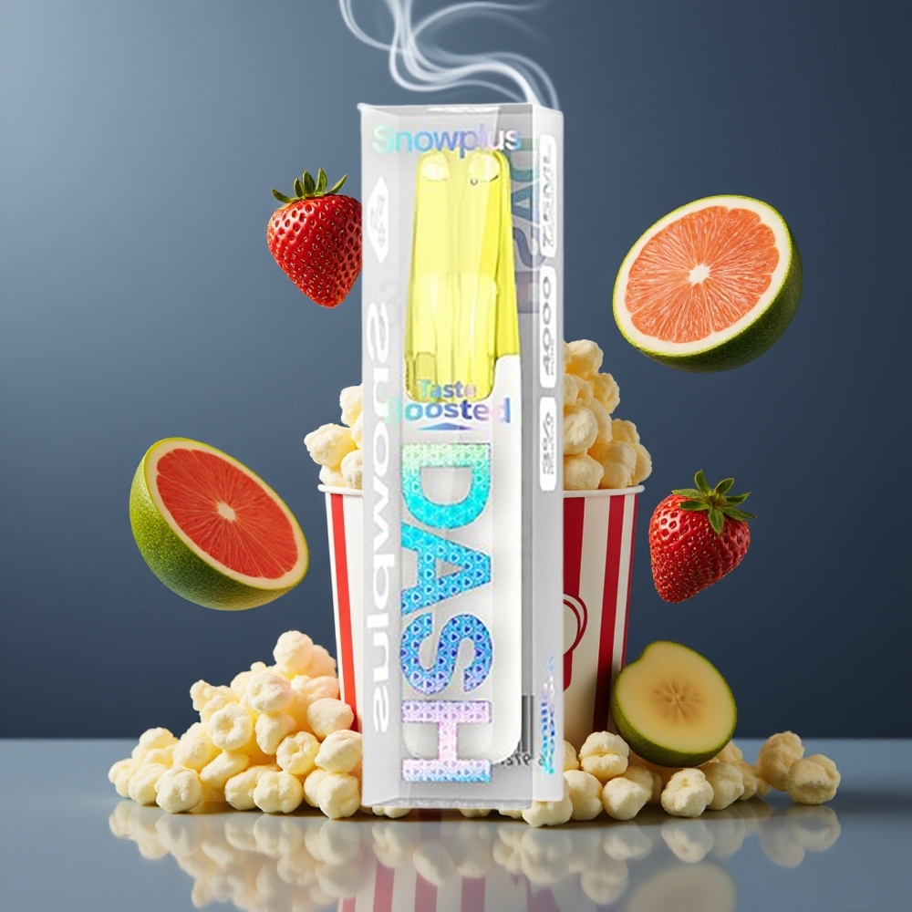 Snowplus Dash 4000 Puffs Engangsdevice Dansk Engros – Ceramic Atomizer, 530 mAh, 7.5 ml, Vaniljepopcorn