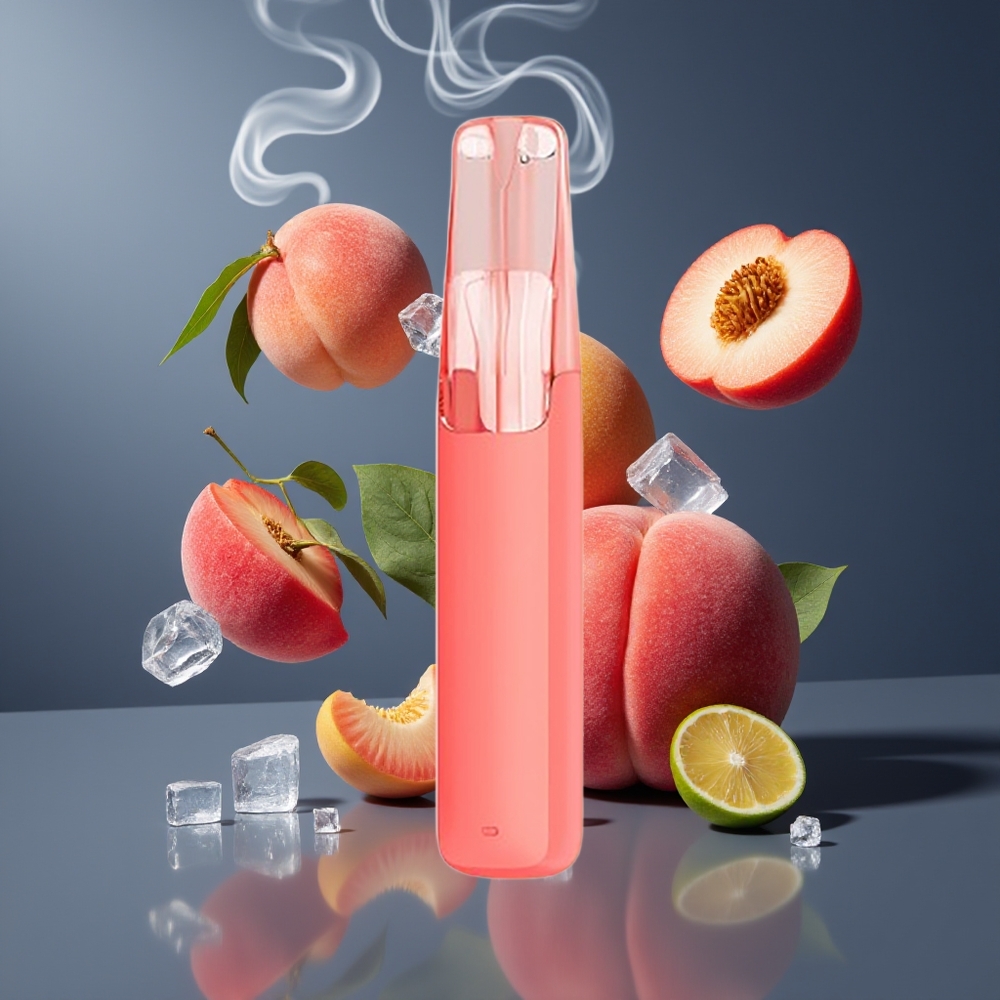 Snowplus Dash 4000 Puffs Engangsdevice Dansk Engros – Keramik Atomizer, 7.5 ml, Fersken Is