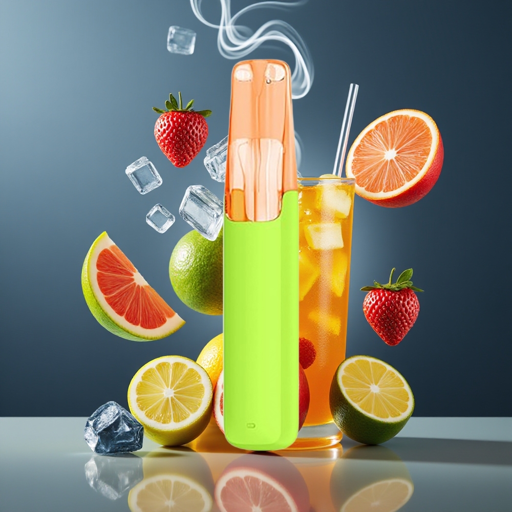 Snowplus Dash 4000 Puffs Engangsdevice Dansk Engros – Keramisk Atomizer, 530 mAh, 7,5 ml, Gnistrende Iset Citronte