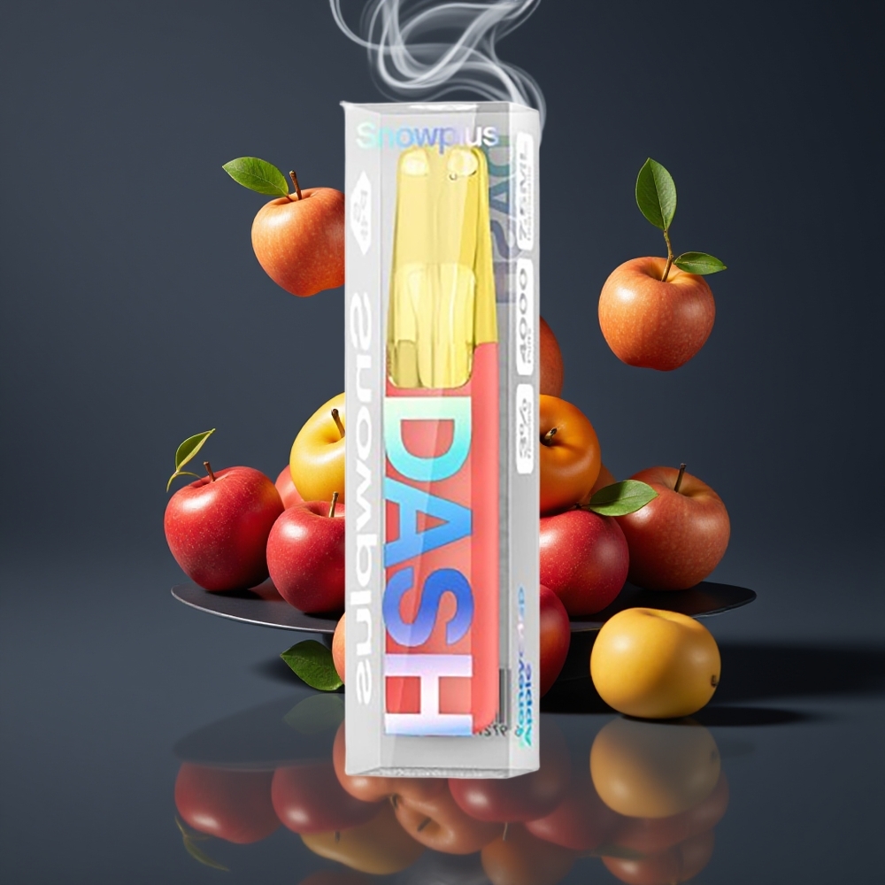 Snowplus Dash 4000 Puffs Engangsdevice Dansk Engros med Ceramic Atomizer og 7,5 ml E-væske – Honningkristen Æble