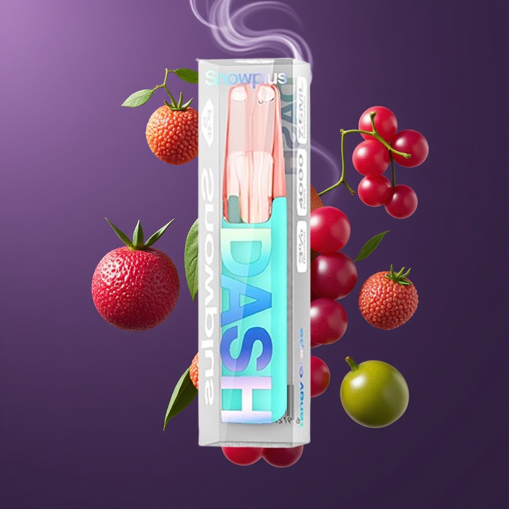 Snowplus Dash 4000 Puffs Engangsdevice med Keramik Atomizer og 7,5 ml E-væske - Tangy Grape (Dansk engros)