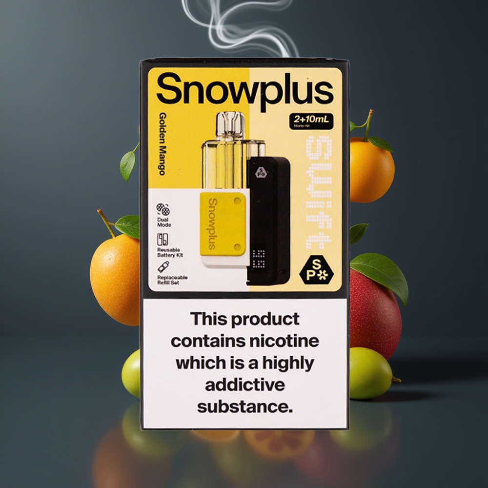 Snowplus Swift 5000 Puffs Prefilled Pod Kit Dansk Engros – Dual Mesh, 1000 mAh, Gylden Mango