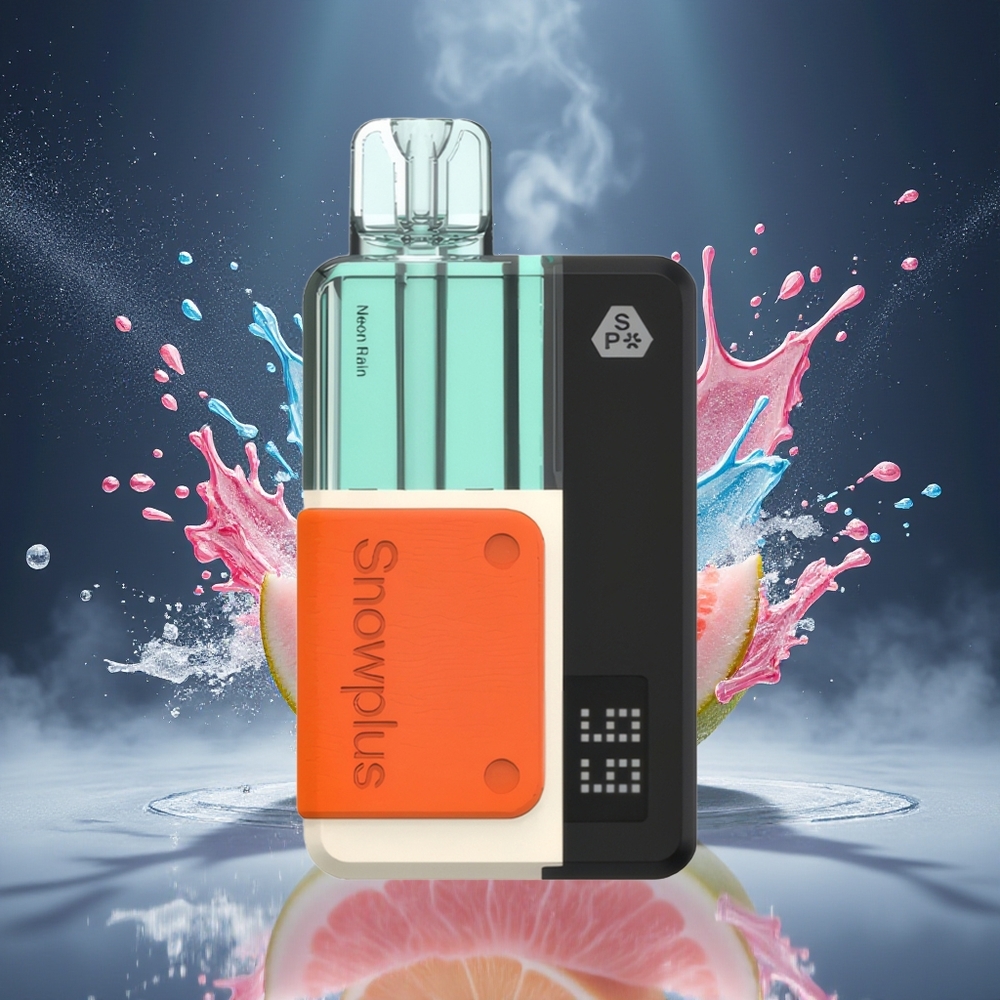 Snowplus Swift Pod Kit 15000 Puffs Dansk Engros – 1000 mAh Dual Mesh, Neon Regn (43 x 81 x 25 mm)