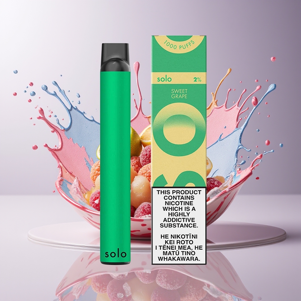 Solo 1000 Puffs Disposable Vape Dansk Engros – Mesh Coil, 3.5ml, Søde Druer
