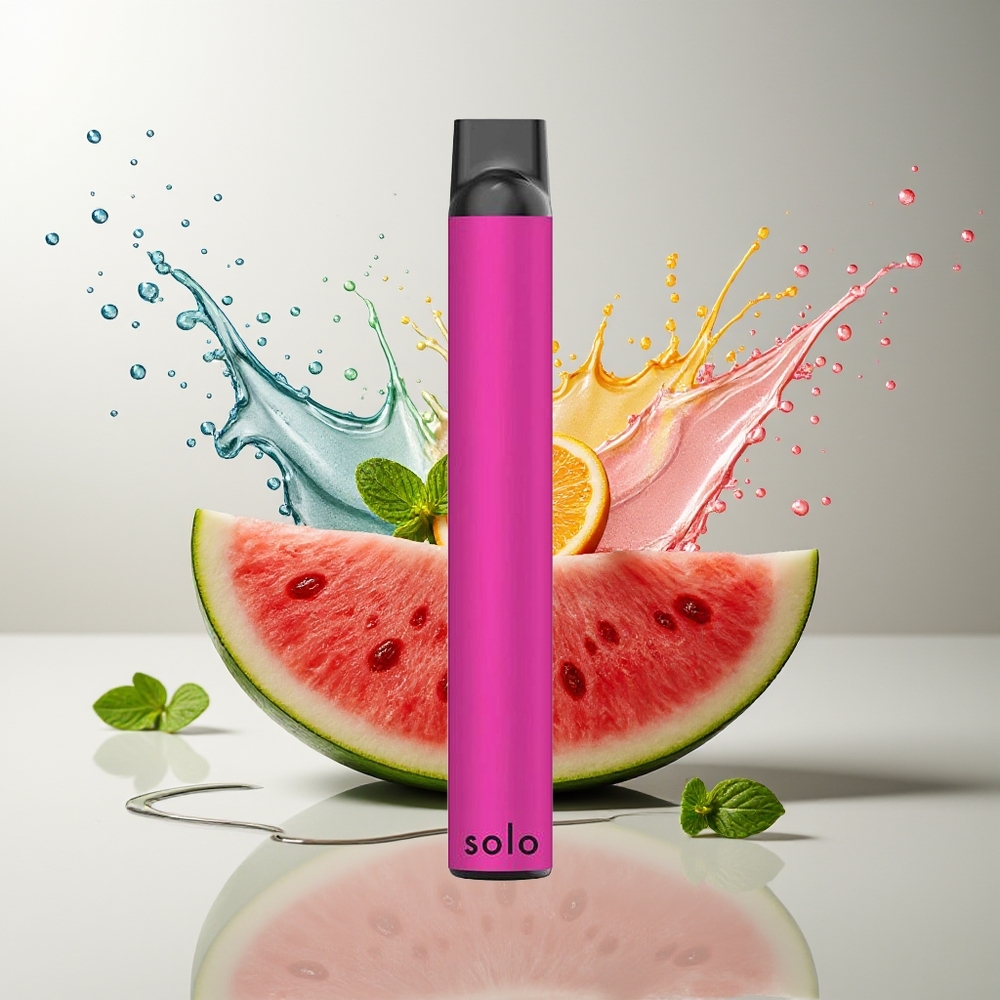 Solo 1000 Puffs Disposable Vape Vandmelon Mynte - Mesh Coil, 3.5ml E-liquid, 550mAh Dansk engros