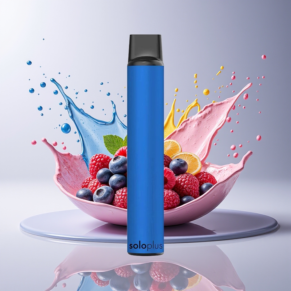 Solo Plus 2800 Puffs Dansk Engros Disposable Vape med Mesh Coil og Blåbær Hindbær (6.5ml, 950mAh)