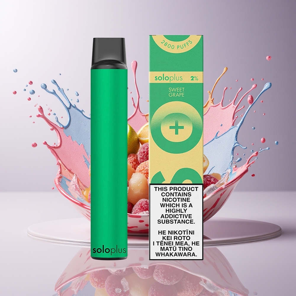 Solo Plus 2800 Puffs Engangs Vape Dansk Engros - Mesh Coil, 6.5ml, Sød Drue