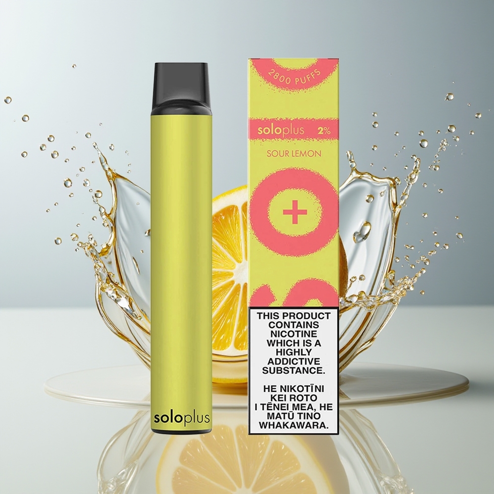 Solo Plus 2800 Puffs Engangs Vape Dansk engros med Mesh Coil og 6.5ml E-væske - Sur Citron