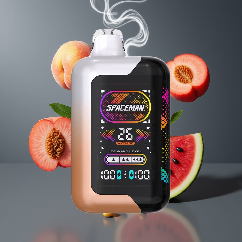 SPACEMAN SP40000 Engangs Vape Dansk Engros - 1000mAh / 20ml - Saftig Fersken Vandmelon