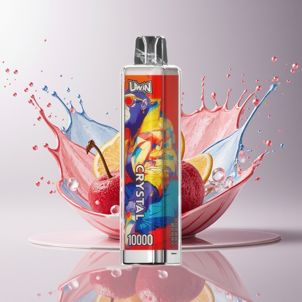 UWIN Crystal 10000 Puffs Dansk Engros – 18ml, 650mAh, Type-C, Kirsebær-Bær