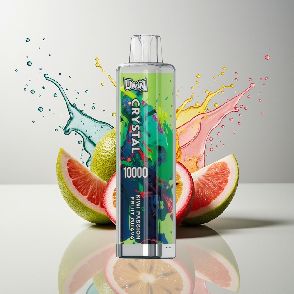 UWIN Crystal 10000 Puffs Dansk Engros – 18ml, Type-C, 0%–5% Nikotin, Kiwi Passionsfrugt Guava