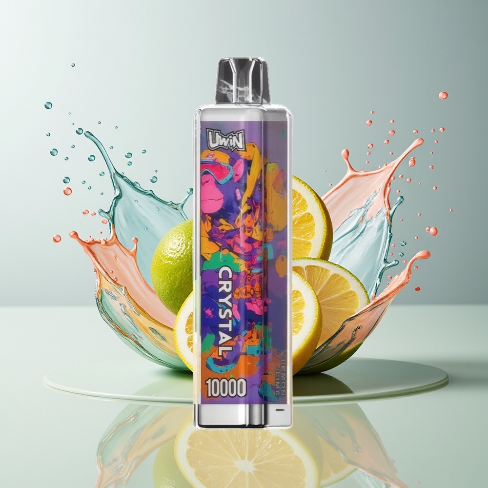 UWIN Crystal 10000 Puffs Dansk Engros – Citron Lime (0%, 2%, 3%, 5% Nikotin, 18ml, Type-C opladning)