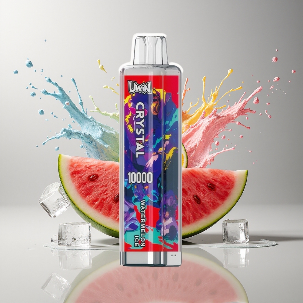UWIN Crystal 10000 Puffs Dansk Engros – Vandmelon Is (0%, 2%, 3%, 5% Nikotin, 18ml, Type-C opladning)