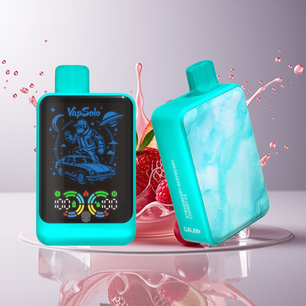 VapSolo GALAXY 30000 Puffs Engangs Ecigaret Dansk Engros – Jordbær Hindbær Kirsebær Is – 40ml E-Væske, 850mAh Batteri