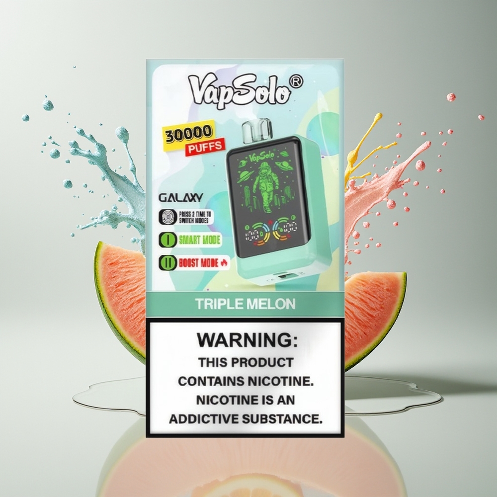 VapSolo GALAXY 30000 Puffs Engangs Vape Dansk Engros – 40ml E-Liquid, 850mAh, Trefarvet Melon