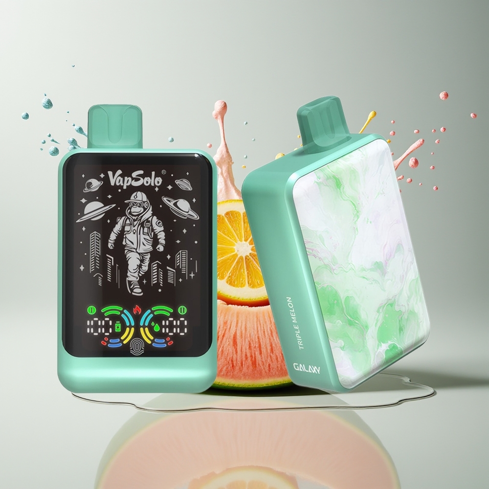 VapSolo GALAXY 30000 Puffs Engangs Vape Dansk Engros – 40ml E-Liquid, 850mAh, Trefarvet Melon
