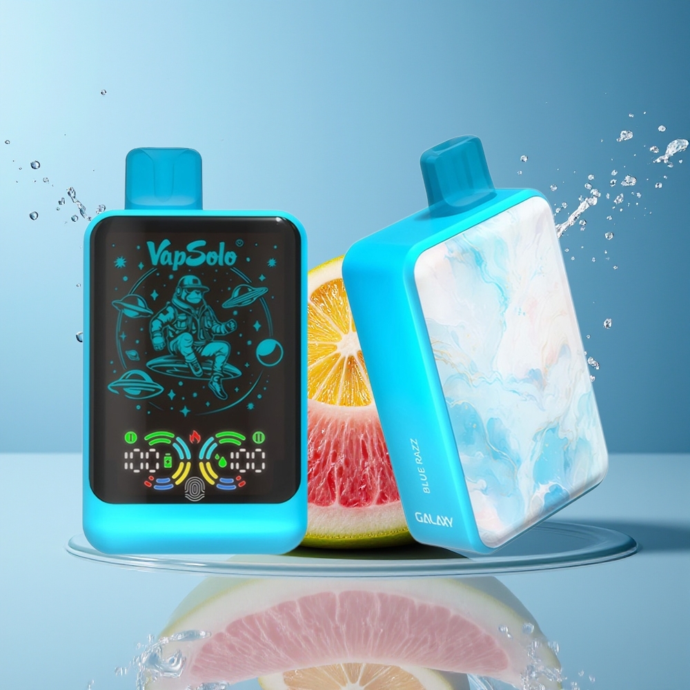 VapSolo GALAXY 30000 Puffs Engangs Vape Dansk Engros – Blå Hindbær med 40ml E-Væske og 850mAh Batteri