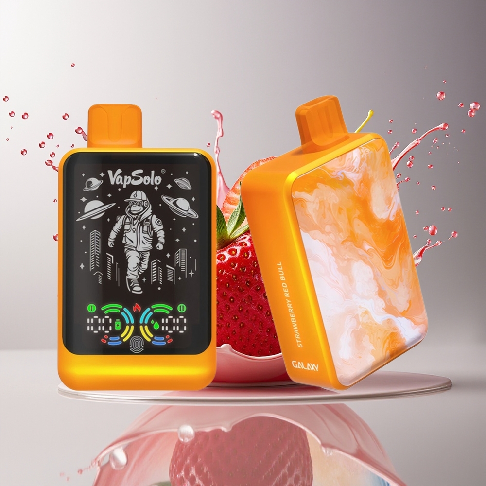 VapSolo GALAXY 30000 Puffs Engangs Vape Dansk engros – Jordbær Rød Tyr (40ml, 850mAh, Type-C)
