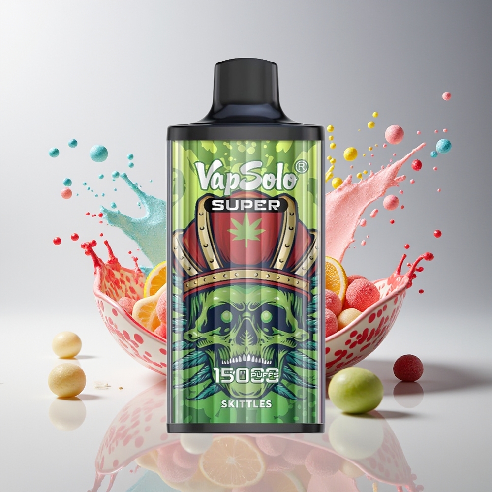 Vapsolo Super 15000 Puffs Dansk Engros – 40ml E-Liquid, 850mAh, Type-C, Skittles (Regnbue)