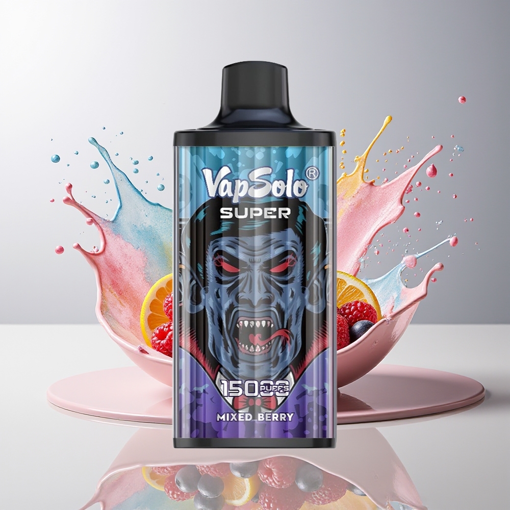 Vapsolo Super 15000 puffs Dansk engros – 40ml E-Liquid, 850mAh, Blandede Bær