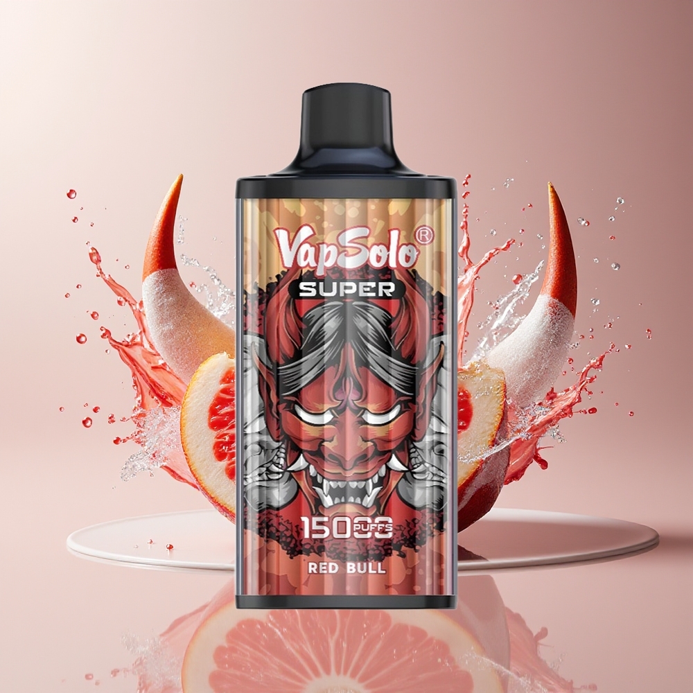 Vapsolo Super 15000 puffs Dansk engros – 40ml E-Liquid, 850mAh, Type-C, Rød Tyr