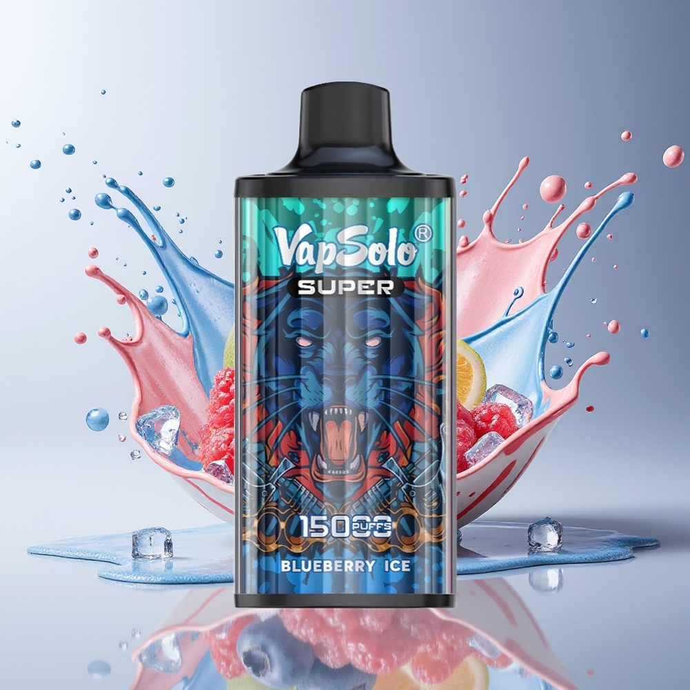 Vapsolo Super 15000 puffs Dansk engros – Blåbær Is – 40ml – 20 mg/ml / 50 mg/ml – 850mAh