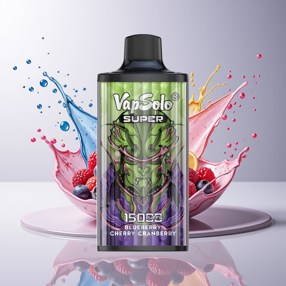 Vapsolo Super 15000 puffs Dansk engros – Blåbær/Kirsebær/Tranebær – 40ml – 850mAh – Type-C