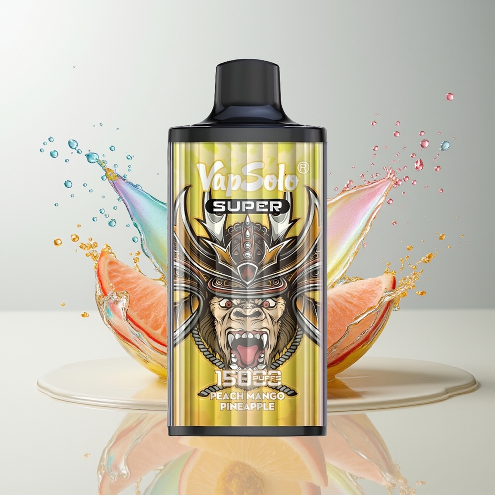 Vapsolo Super 15000 puffs Dansk engros – Fersken Mango Ananas (40ml, 850mAh, Type-C)