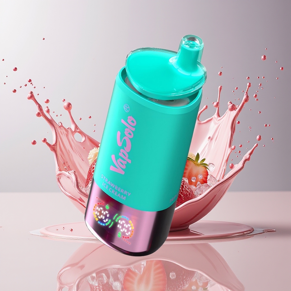 VapSolo Tripe 30000 Puffs Dansk Engros – Jordbær Iscreme – 40ml E-Liquid – Type-C