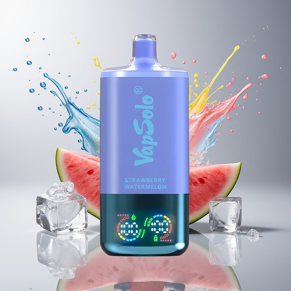 VapSolo Tripe 30000 Puffs Dansk Engros – Jordbær Vandmelon & Blåbær Is – 40ml E-Væske, Type-C Opladning