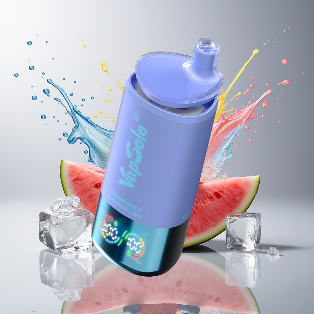 VapSolo Tripe 30000 Puffs Dansk Engros – Jordbær Vandmelon & Blåbær Is – 40ml E-Væske, Type-C Opladning