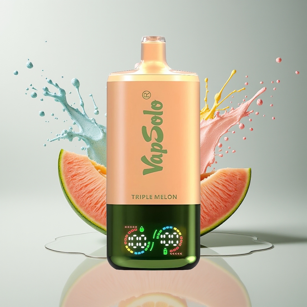 VapSolo Tripe 30000 Puffs Dansk Engros – Tredobbelt Melon, 40ml E-Væske, Type-C Opladning