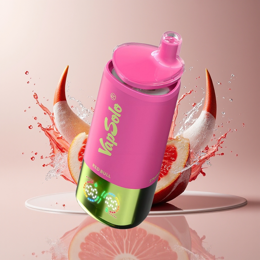 VapSolo Tripe 30000 Puffs Dansk Engros med 40ml E-Liquid og Type-C Opladning - Rødløber (Red Bull)