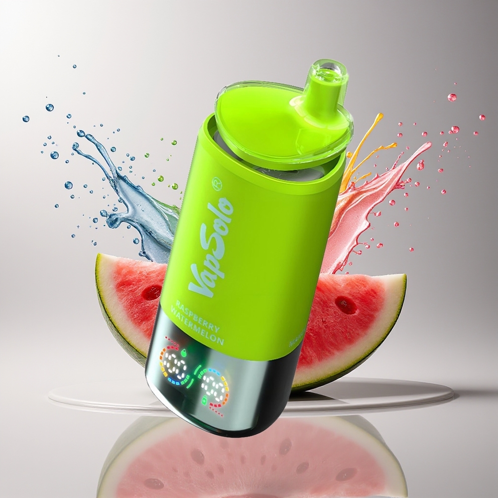 VapSolo Tripe 30000 Puffs Dansk Engros med Hindbær Vandmelon, Type-C Opladning, 40ml E-Væske, 20 mg/ml & 50 mg/ml Nikotin