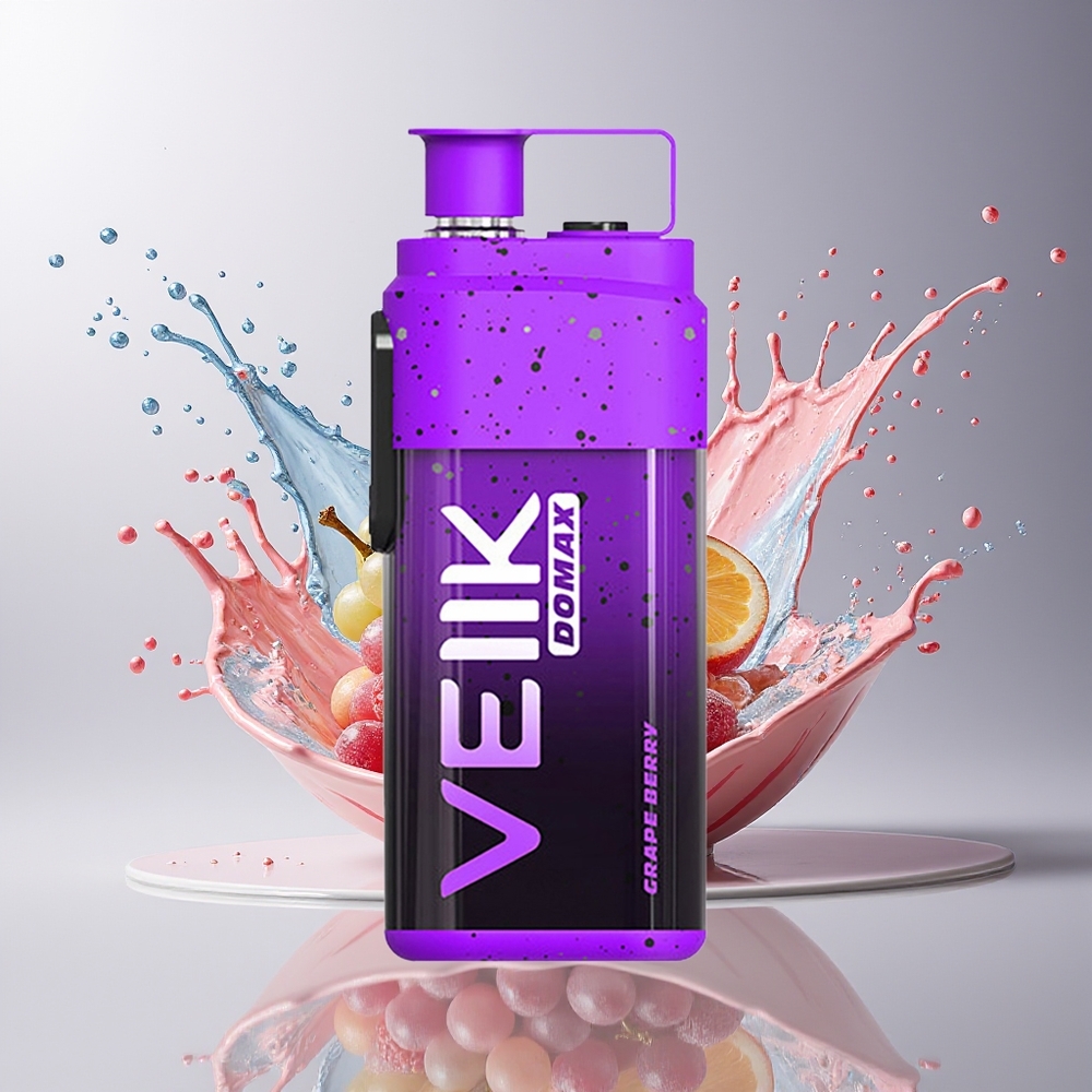 VEIIK DOMAX 20000 Puffs Dansk Engros – 25ML E-liquid & 850 mAh – Druebær (Grape Berry)