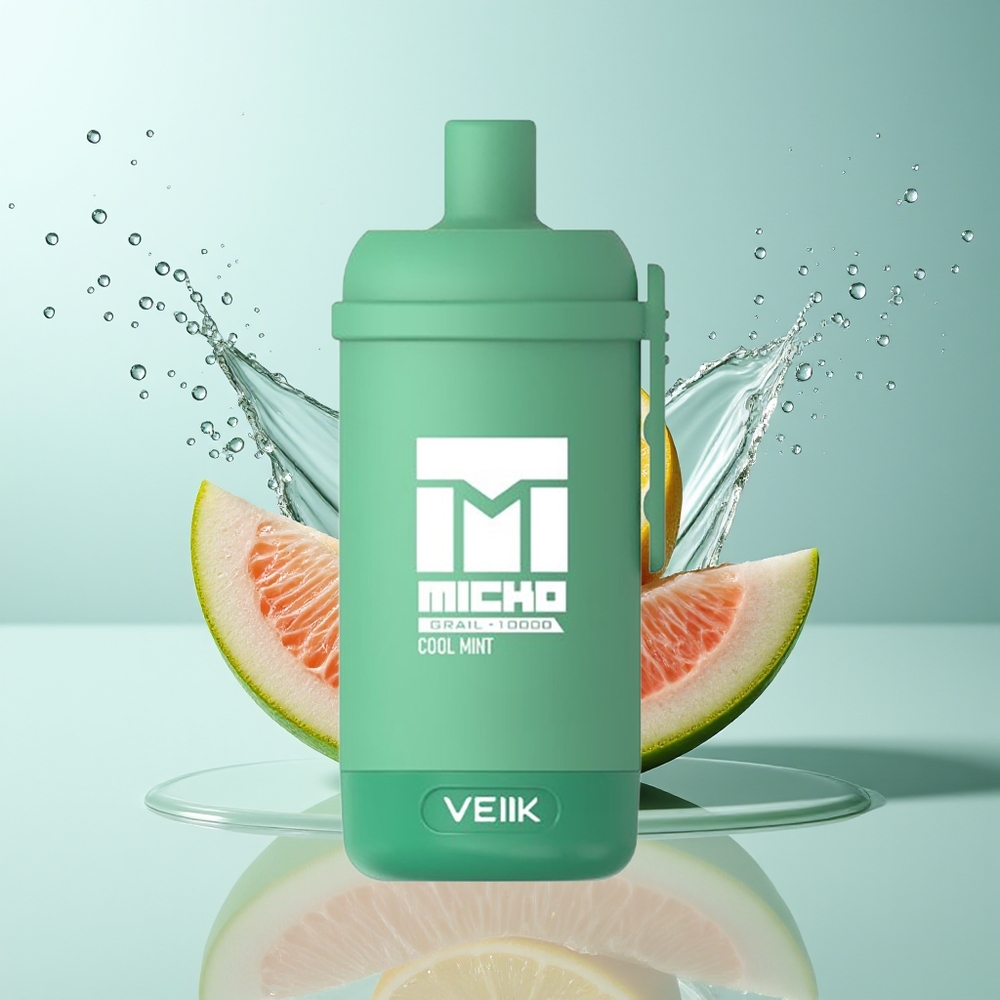 VEIIK MICKO GRAIL 10000 Puffs Dansk Engros Disposable Vape Kølig Mynte – 1.0ohm Mesh Coil, 600mAh, PC
