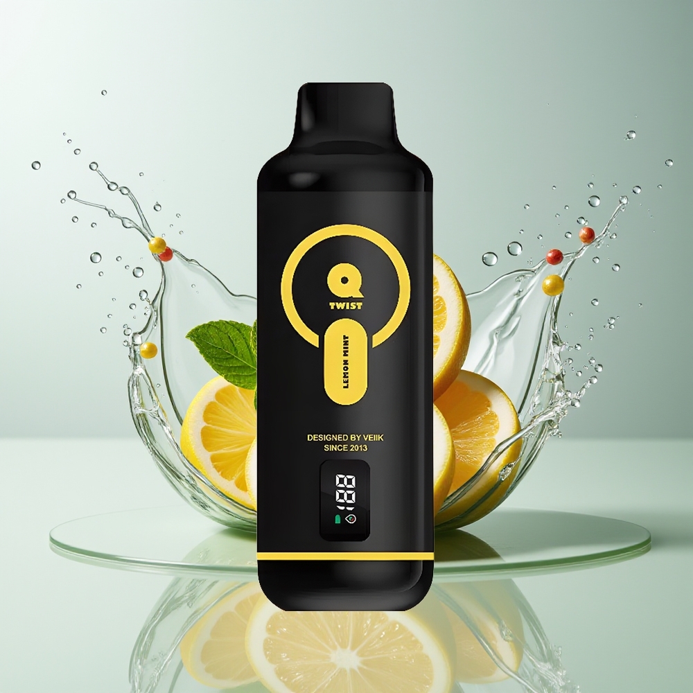 VEIIK MICKO Q TWIST 12000 Puffs Engangs Vape Citron Mynte Dansk Engros – 50mg/ml Salt Nic, 1.1ohm Mesh Coil, 600mAh