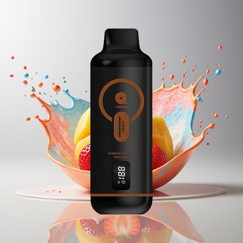 VEIIK MICKO Q TWIST 12000 Puffs Engangs Vape Dansk Engros (Jordbær-Mango) – 50mg/ml Salt Nic, 1.1ohm Mesh Coil, 600mAh