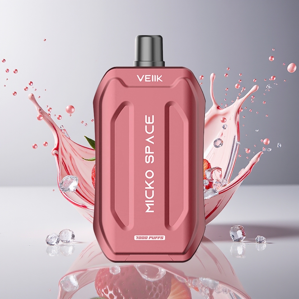 VEIIK MICKO SPACE 7000 Puffs Dansk Engros Disposable Vape 18ml 5% Nikotin Jordbær Is