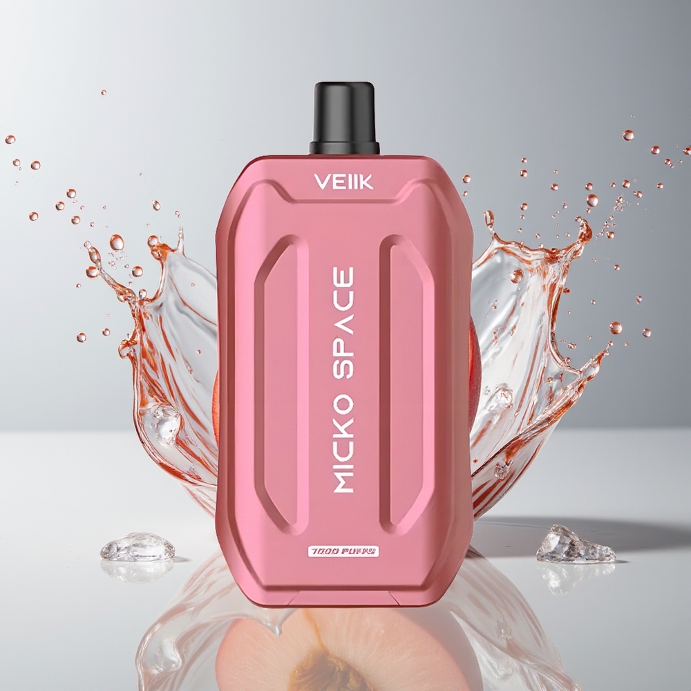 VEIIK MICKO SPACE 7000 Pust Dansk engros Disposable Vape Peach Is (Fersken Is) 18ml 5% Nikotin 500mAh