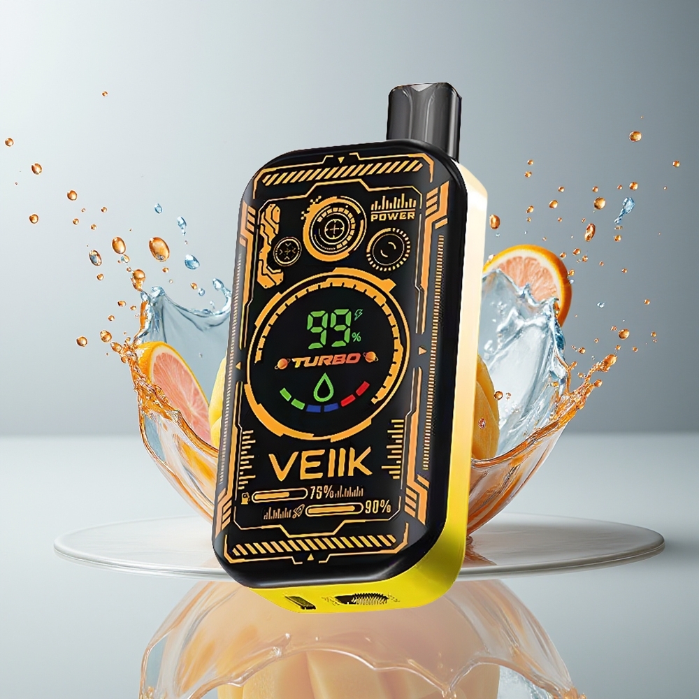 VEIIK SPACE MIST 25000 Puffs Engangs Vape Dansk Engros med 3,35 TFT Super Skærm, Dynamisk Lysshow og Mango Is