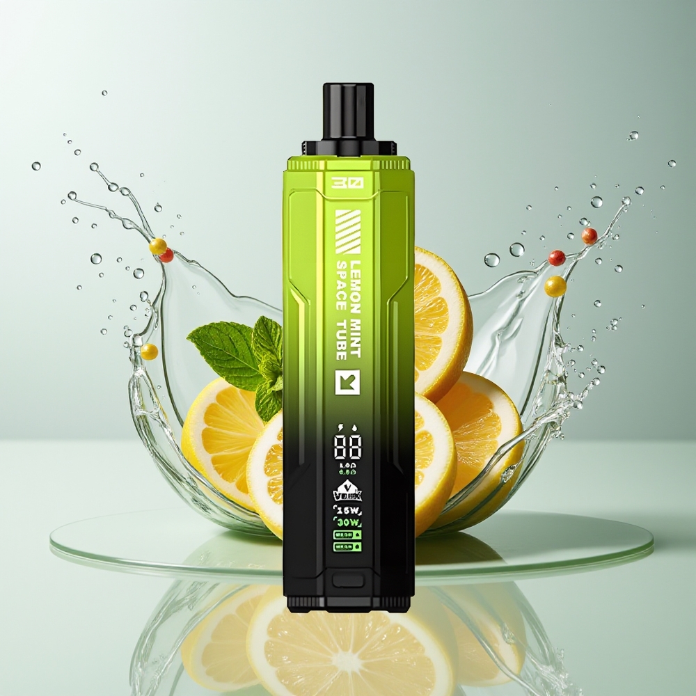 VEIIK SPACE TUBE 20000 Puffs Disposable Vape Citron Mynte – Dansk engros med 22ml e-væske og Type-C opladning