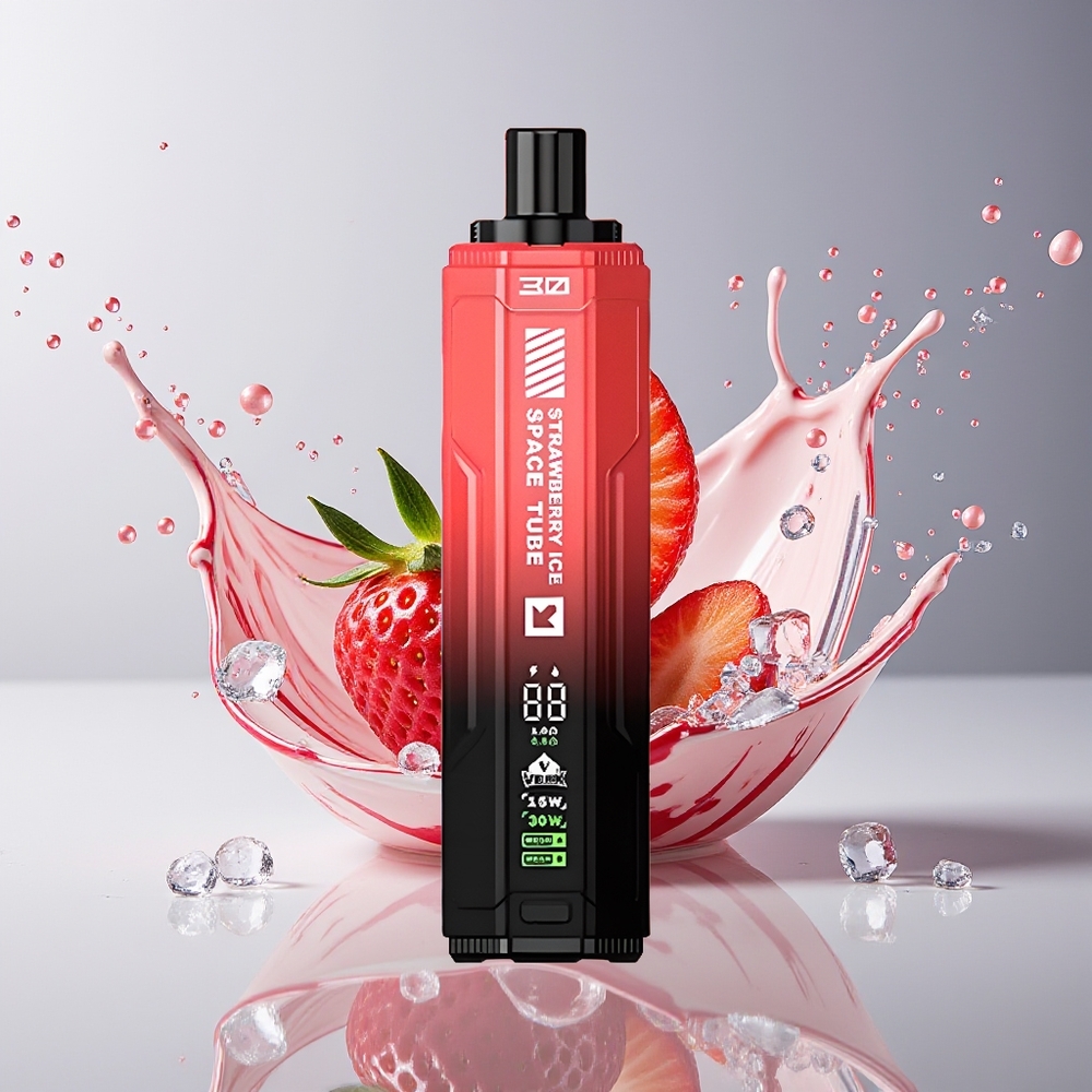 VEIIK SPACE TUBE 20000 Puffs Disposable Vape Dansk engros med 22ml e-væske og Type-C opladning - Jordbær Is