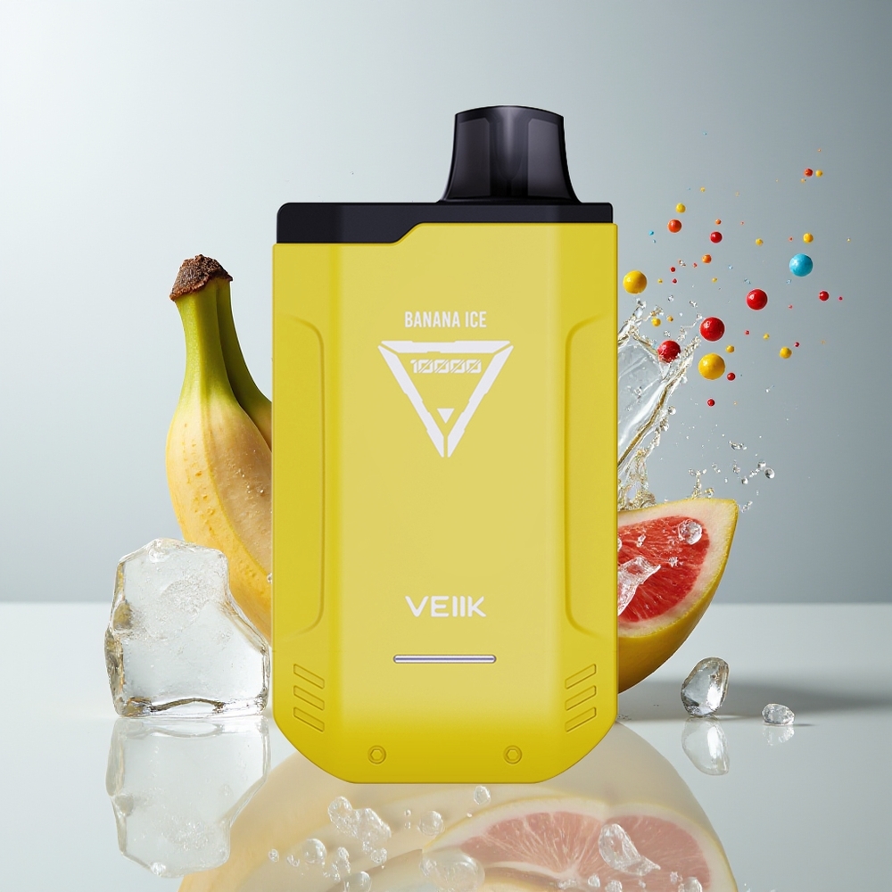 VEIIK X SPACE 10000 Puffs Dansk Engros Disposable Vape Bananis Is med 18ML Kapacitet og USB-C Opladning