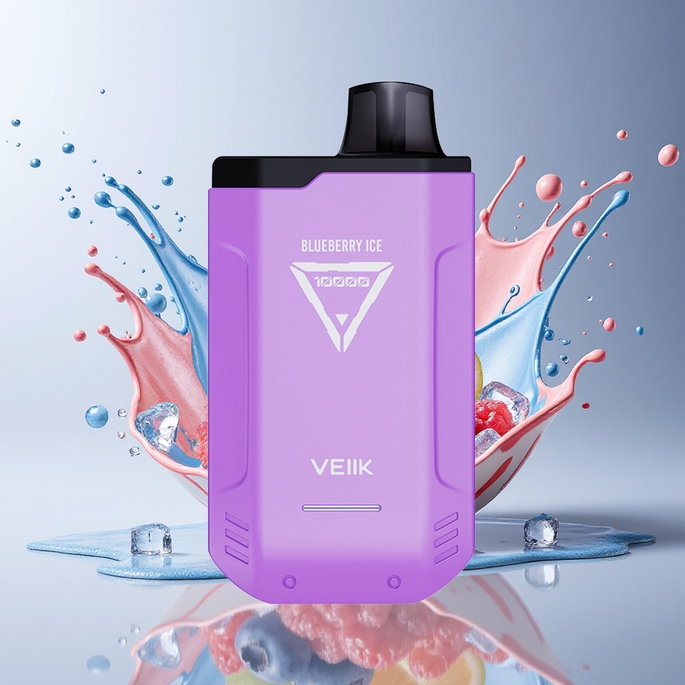 VEIIK X SPACE 10000 Puffs Engangs Vape Dansk Engros – Blåbær Is med 18ML Kapacitet og USB-C Opladning