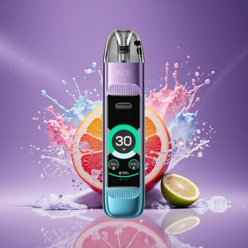 VOZOL ACE MAX Dansk Engros Disposable Vape med 1.47" HD-skærm, USB-C og 1000mAh Batteri - Galaks Violet